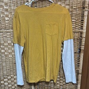 Yellow and White Long Sleeve Shirt